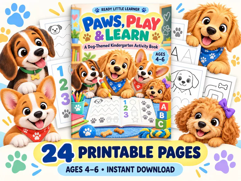 Dog Activity Book for Kids: Printable Fun & Dog Safety